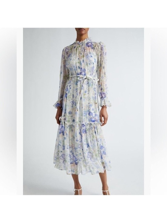 Zimmermann Dresses & Skirts - Zimmermann Blue and White Floral Long Sleeve Dress